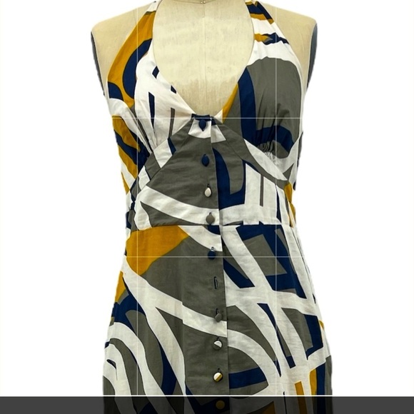 Anthropologie "Soft Geometry Halter Dress" by Maeve, Multicolor, Maxi SZ 8 - Picture 2 of 13